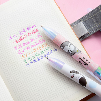 1 τεμ. Cartoon Cat 6 In 1 Ballpoint Pen 0,5mm Creative Novelty Πολύχρωμα Στυλό Σχολικά Παιδικά Δώρο Αναλώσιμα Γραφείου