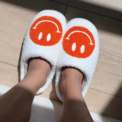 2023 Cute Smile Face Papuče Lightning Blue/ Pink Winter Tople kućne papuče za žene Muškarci Fulffy krznene papuče Indoor House