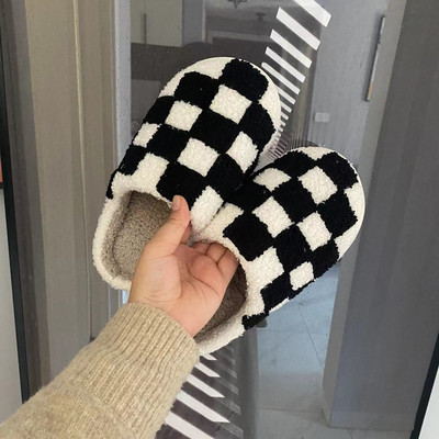 2023 Cute Smile Face Papuče Lightning Blue/ Pink Winter Tople kućne papuče za žene Muškarci Fulffy krznene papuče Indoor House