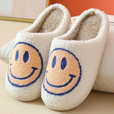 2023 Cute Smile Face Papuče Lightning Blue/ Pink Winter Tople kućne papuče za žene Muškarci Fulffy krznene papuče Indoor House