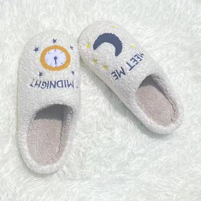 2023 Cute Smile Face Papuče Lightning Blue/ Pink Winter Tople kućne papuče za žene Muškarci Fulffy krznene papuče Indoor House