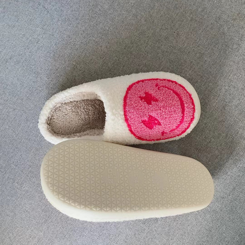 2023 Cute Smile Face Papuče Lightning Blue/ Pink Winter Tople kućne papuče za žene Muškarci Fulffy krznene papuče Indoor House