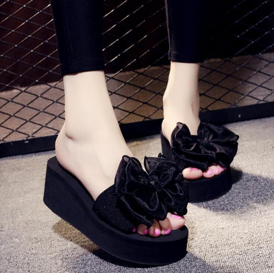 Femei Fundă Sandale de vară Papuci de interior în aer liber Pantofi de plajă Pantofi de vară de damă pantofi șlapi pe platformă