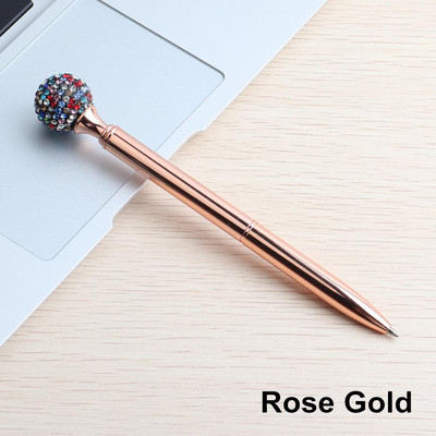 Pix nou sosire Diamante colorate rotunde Material metalic Pix frumos 0,7 mm Papetărie pentru studenți Cadou Logo personalizat