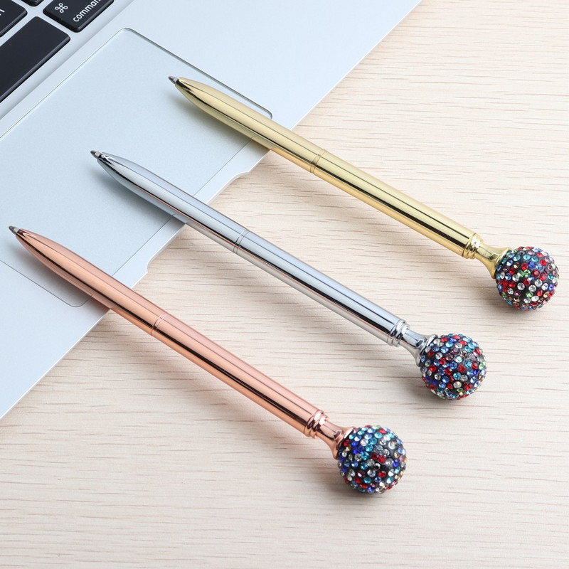 Pix nou sosire Diamante colorate rotunde Material metalic Pix frumos 0,7 mm Papetărie pentru studenți Cadou Logo personalizat