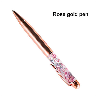 Nova kemijska olovka s potpisom, visokokvalitetni kristalni dijamant, ružičasto zlato, uredski pribor, poklon, metalne olovke