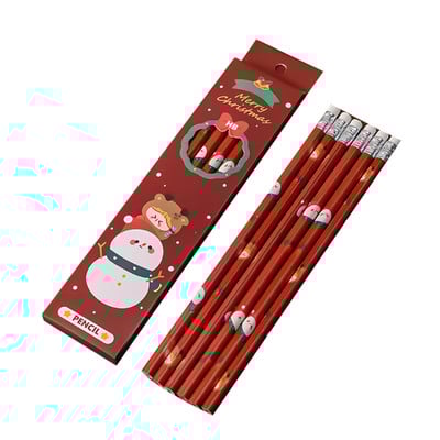 83XC Paket od 6 prijenosnih HB olovaka s malim gumicama Kutija za djecu koja pišu, skiciraju, crtaju, potrepštine za božićnu zabavu