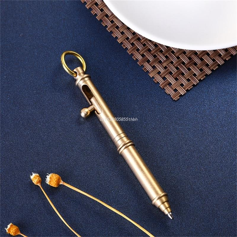 Fém golyóstoll csavaros fém aláíró toll gyűrűvel Business Signature Pen Office írótoll férfiaknak, nőknek