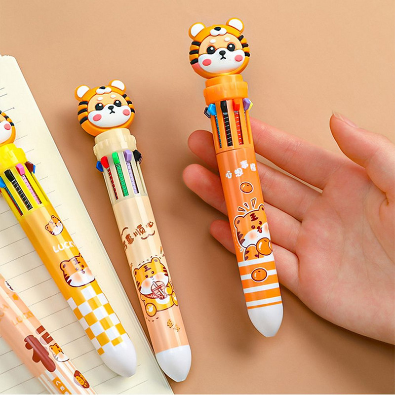 Kawaii Cute Tiger Kemijska olovka Kreativna olovka s potpisom od 0,5 mm Crtići Životinje Višebojne olovke Uredski školski pribor za pisanje