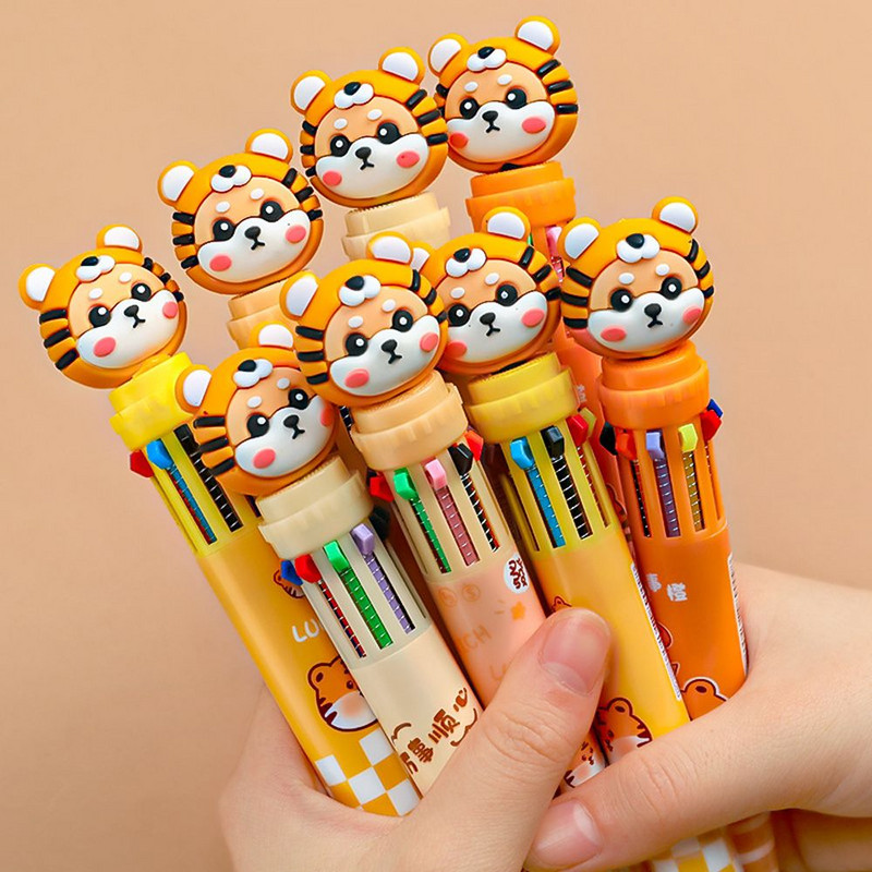 Kawaii Cute Tiger Kemijska olovka Kreativna olovka s potpisom od 0,5 mm Crtići Životinje Višebojne olovke Uredski školski pribor za pisanje