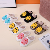 ΠΩΛΗΣΗ Σπίτι Smiley Face Παντόφλα Γυναικεία Kawaii Cartoon Λούτρινο Χειμώνα ζεστό Contton Εσωτερικό Αστεία χαριτωμένα ασαφή πατώματα για το σπίτι Γυναικεία παπούτσια