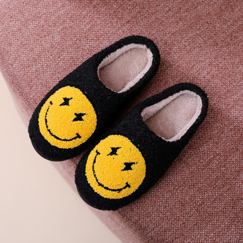 РАЗПРОДАЖБА House Smiley Face Slipper Women Kawaii Cartoon Plush Winter Warm Cotton Indoor Funny Cute Fuzzy Floor Home Shoes Female