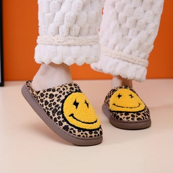 РАЗПРОДАЖБА House Smiley Face Slipper Women Kawaii Cartoon Plush Winter Warm Cotton Indoor Funny Cute Fuzzy Floor Home Shoes Female