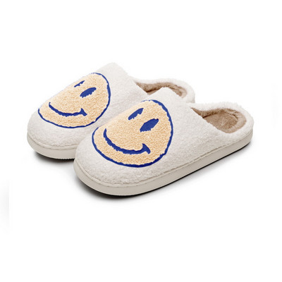 ΠΩΛΗΣΗ Σπίτι Smiley Face Παντόφλα Γυναικεία Kawaii Cartoon Λούτρινο Χειμώνα ζεστό Contton Εσωτερικό Αστεία χαριτωμένα ασαφή πατώματα για το σπίτι Γυναικεία παπούτσια