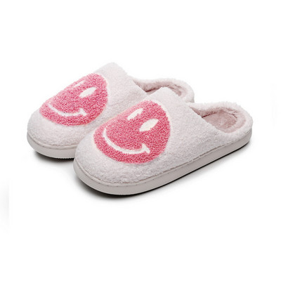 ΠΩΛΗΣΗ Σπίτι Smiley Face Παντόφλα Γυναικεία Kawaii Cartoon Λούτρινο Χειμώνα ζεστό Contton Εσωτερικό Αστεία χαριτωμένα ασαφή πατώματα για το σπίτι Γυναικεία παπούτσια