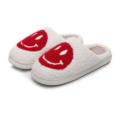 ΠΩΛΗΣΗ Σπίτι Smiley Face Παντόφλα Γυναικεία Kawaii Cartoon Λούτρινο Χειμώνα ζεστό Contton Εσωτερικό Αστεία χαριτωμένα ασαφή πατώματα για το σπίτι Γυναικεία παπούτσια