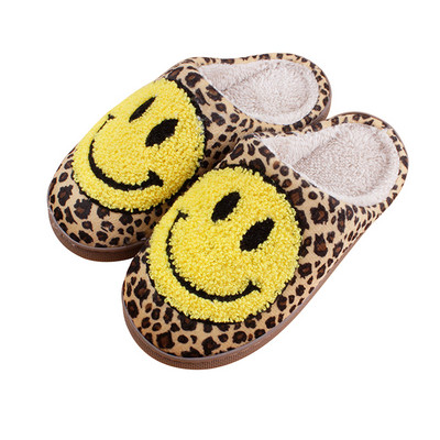 ΠΩΛΗΣΗ Σπίτι Smiley Face Παντόφλα Γυναικεία Kawaii Cartoon Λούτρινο Χειμώνα ζεστό Contton Εσωτερικό Αστεία χαριτωμένα ασαφή πατώματα για το σπίτι Γυναικεία παπούτσια