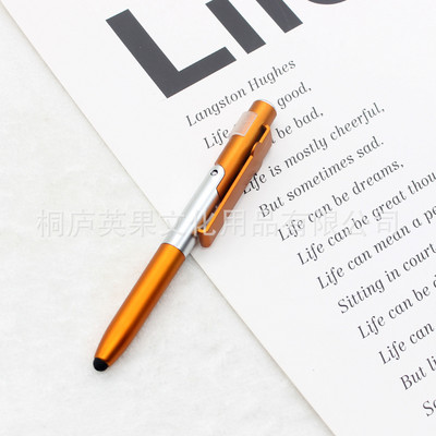 1 τεμ. 4 σε 1 πτυσσόμενη βάση κινητού τηλεφώνου με στυλό/φως LED/Εργαλείο γραφής στυλό αφής χωρητικής οθόνης αφής Αναλώσιμα γραφείου