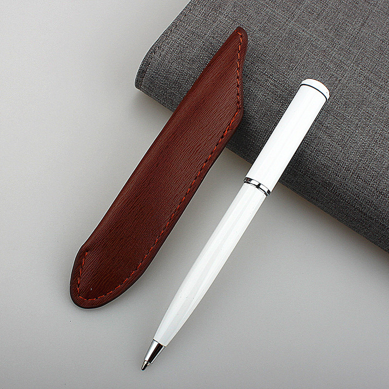 PU kožna torba za olovke Prijenosna mini metalna kemijska olovka Rotirajuća džepna olovka Kemijska olovka Uljna kemijska olovka Uredski pribor