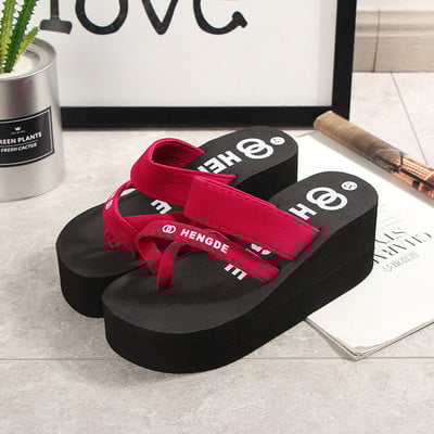 Női papucsok Nyári divat Platform ékszandálok szabadtéri szabadidős papucsok utazási strandpapucsok magassarkú női csúszdák