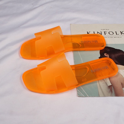 Ljeto 2022. Ženske prozirne slatkih boja Ravno dno Sandale za plažu veće veličine Cipele Ženske ležerne Žele papuče s jednom riječi