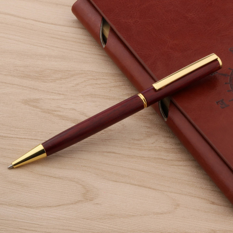 nova Drvena kemijska olovka poklon crvena woodTwist Golden Trim Poslovni uredski školski pribor Pisanje