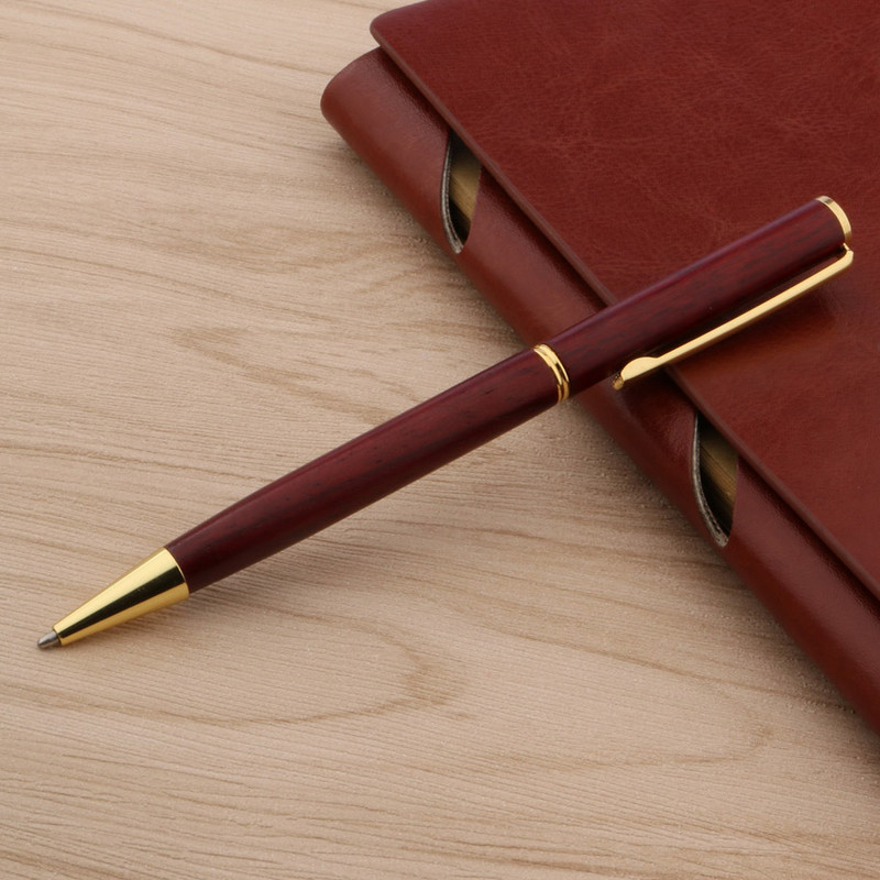 nova Drvena kemijska olovka poklon crvena woodTwist Golden Trim Poslovni uredski školski pribor Pisanje