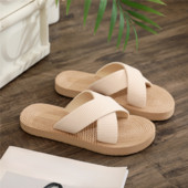 Minimalistički Cross Band Ženske sandale s toboganima za plažu Konop od konoplje Tobogani Espadrile Japanke Cipele s dvije slamnate trake