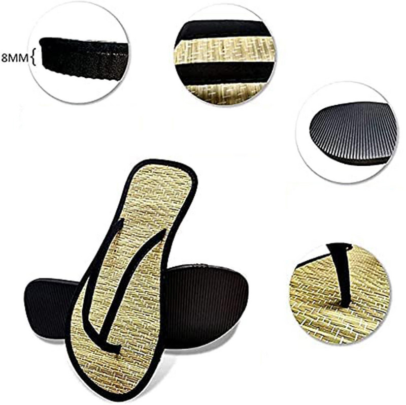 Ženske ravne japanke Papuče Udobne neklizajuće sandale Japanke od bambusovog ratana Modne papuče za kućnu kupaonicu Zapatos 2022