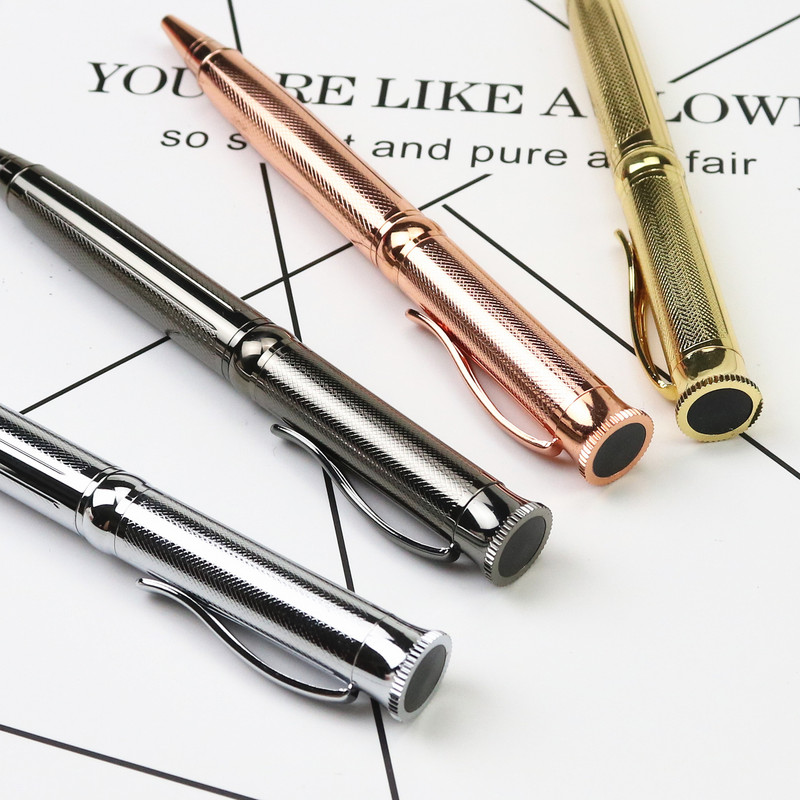 Pix telescopic rotativ, de înaltă calitate, cu role din metal, cadou de afaceri gri închis, aur roz, argint, aur