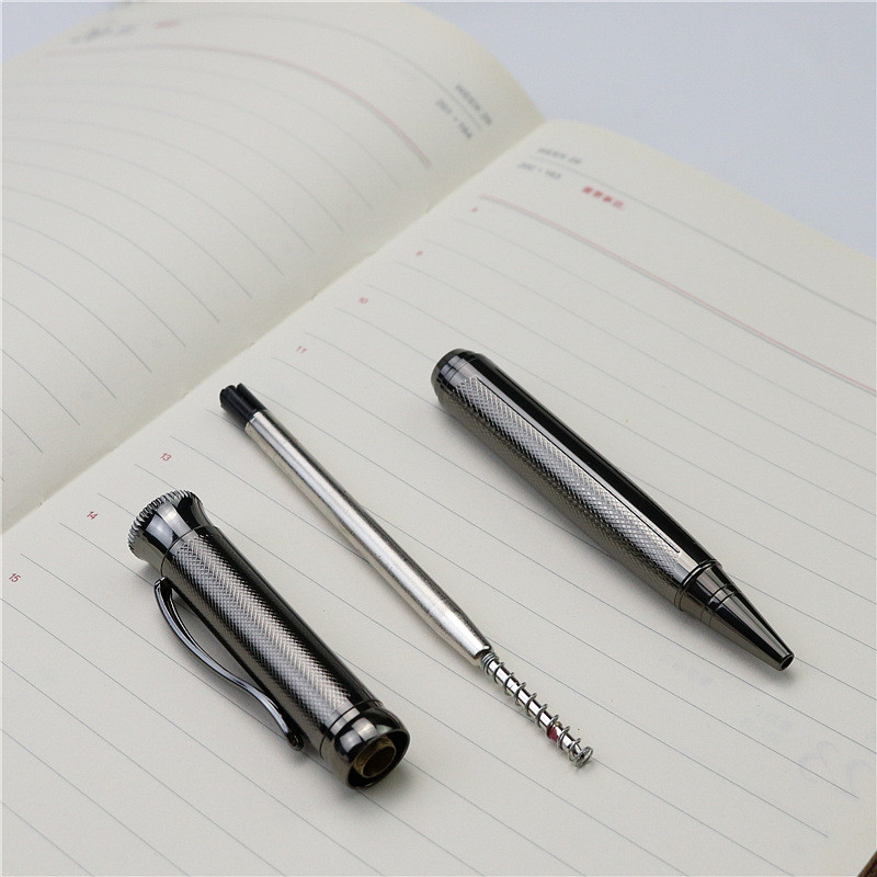 Pix telescopic rotativ, de înaltă calitate, cu role din metal, cadou de afaceri gri închis, aur roz, argint, aur