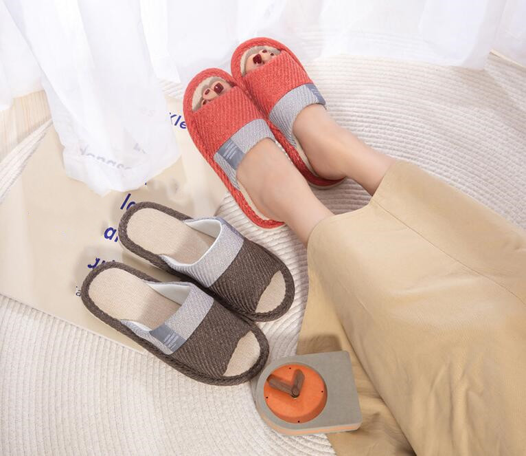 Nove ženske kućne papuče od samta na podu, ravne cipele, udobne protuklizne kućne lanene papuče, uniseks, ženske muške kućne pamučne tobogane