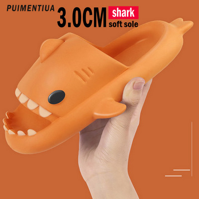 Vasaros ryklio šlepetės Vyriškos šlepetės namuose Vandeniui atsparios ryklio šlepetės Moteriškos Pora Sandalai Vyriški batai Neslystantis storas padas šlepetės