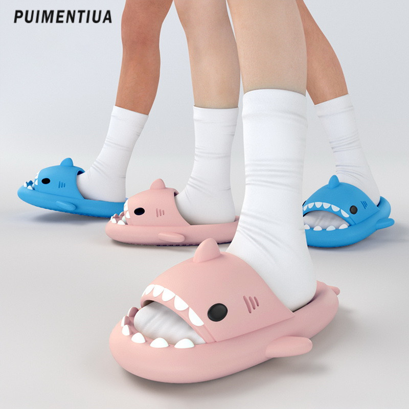 Vasaros ryklio šlepetės Vyriškos šlepetės namuose Vandeniui atsparios ryklio šlepetės Moteriškos Pora Sandalai Vyriški batai Neslystantis storas padas šlepetės