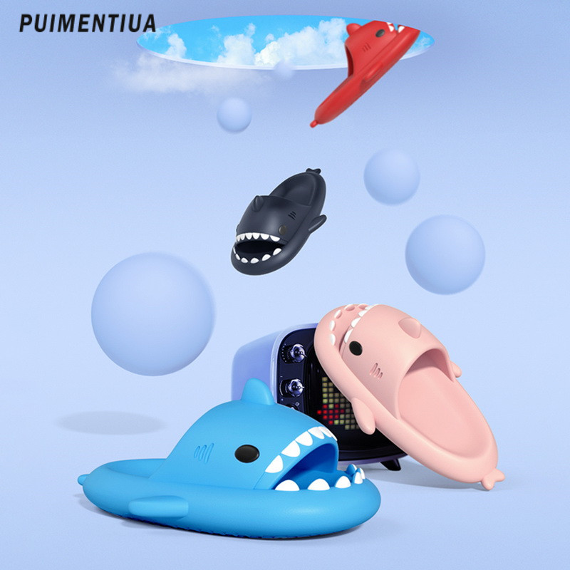 Vasaros ryklio šlepetės Vyriškos šlepetės namuose Vandeniui atsparios ryklio šlepetės Moteriškos Pora Sandalai Vyriški batai Neslystantis storas padas šlepetės