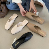 Γυναικεία Mules Designer Square Toe 2023 Καλοκαιρινή γυναικεία παντόφλες μόδας Νέα Comfort Solid Slides Γυναικεία παπούτσια έξω από την παραλία μεγάλο μέγεθος