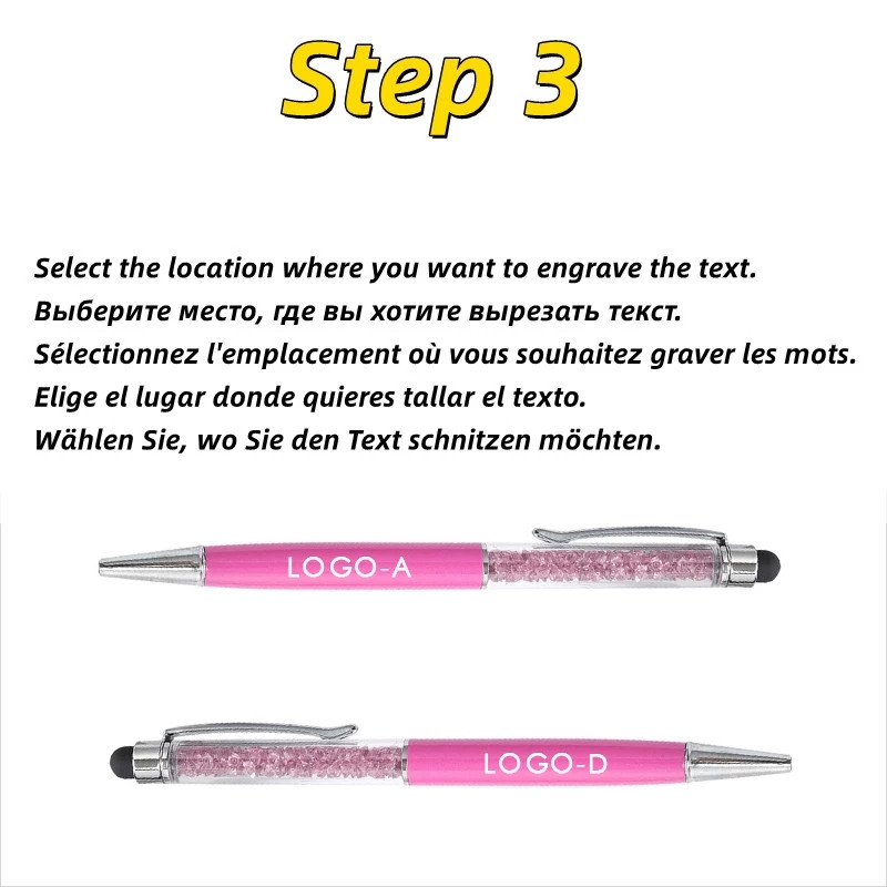 Στυλό Crystal Diamond Μεταλλικό Στυλό Διαφημιστικό στυλό Προσαρμοσμένο λογότυπο Όνομα Δώρου Στυλό Γράμματα Φοιτητική γραφική ύλη