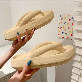 Джапанки Летни ежедневни чехли Външни плажни сандали EVA мека платформа Удобни обувки Дамски двойки Дебела подметка