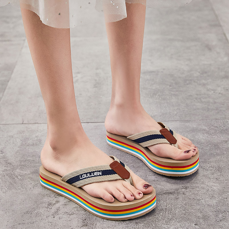 Modne dugine japanke papuče s platformom Ženske ljetne papuče za plažu na otvorenom Ženske ultralake udobne meke ženske japanke