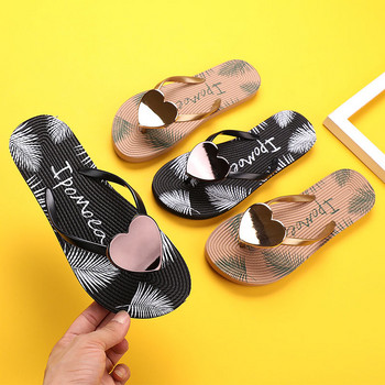 Горещи летни чехли Дамски сандали Обувки Жена 2022 Pink Lover Heart Джапанки с отворени пръсти Дамски прозрачни плоски плажни пързалки