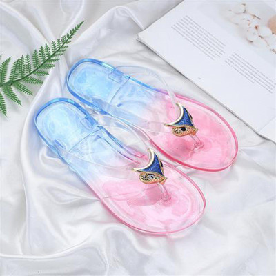Ženske japanke Ženske ravne prozirne papuče za plažu Ženske sandale Neklizajuće ljetne kristalne korejske kupaonske plastične cipele 41