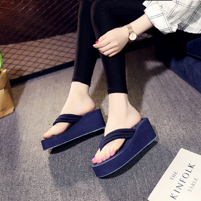 Ķīļveida čības Sieviešu Platformas Sandales Augstpapēžu Kurpes Sieviešu Kurpes Vasaras Brīvdabas Pludmales Flip Flops Ikdienas slaidi 2022 Sieviešu čības