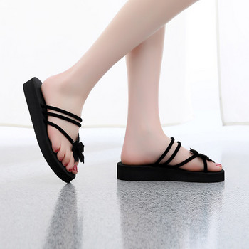 Летни чехли Дамски сандали Обувки Дамски 2023 плътни джапанки с отворени пръсти Дамски обувки Плоски плажни пързалки Chaussure Femme