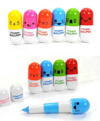 1 τεμ. Novelty Pills Doctor Nurse Ballpoint Στυλό Μπλε μελάνι Κάψουλα Creative Ball Point Pen School Supplies Office for Kid Toy