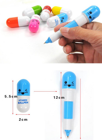 1 τεμ. Novelty Pills Doctor Nurse Ballpoint Στυλό Μπλε μελάνι Κάψουλα Creative Ball Point Pen School Supplies Office for Kid Toy