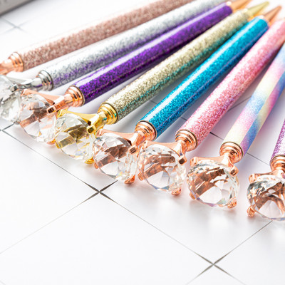 1 ΤΕΜ. Νέο Big Ballpoint Diamond στυλό χρυσό περιτύλιγμα μεταλλικό στυλό μόδας Φοιτητικό επιστολόχαρτο Δώρο Στυλό Σχολικό Γραφείο Γραφής