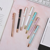 Textura metalică Pix pentru semnătură de birou de afaceri Culoare aur roz Drăguț Pix simplu Papetarie pentru studenți Rechizite școlare