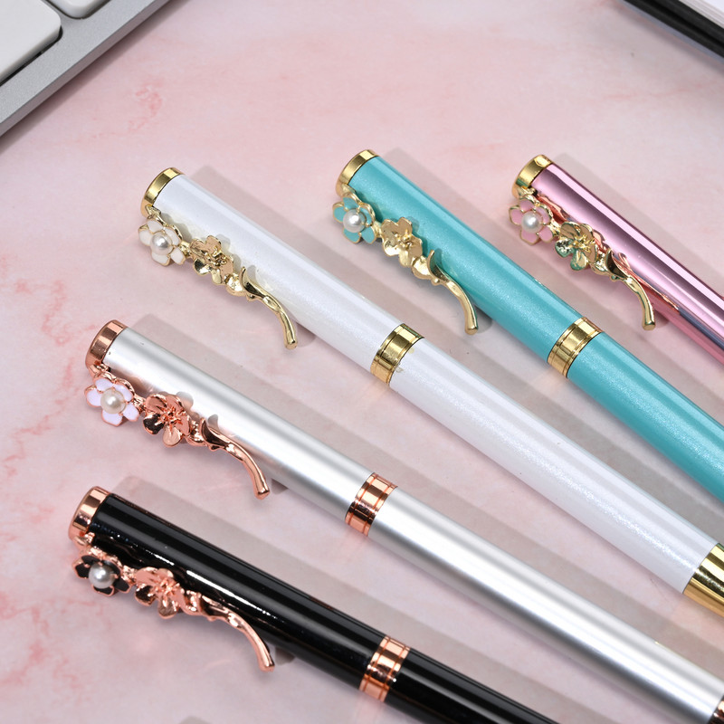 Textura metalică Pix pentru semnătură de birou de afaceri Culoare aur roz Drăguț Pix simplu Papetarie pentru studenți Rechizite școlare