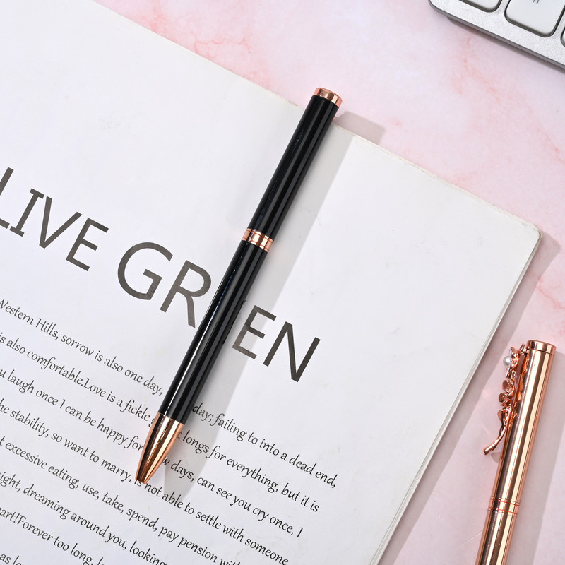 Textura metalică Pix pentru semnătură de birou de afaceri Culoare aur roz Drăguț Pix simplu Papetarie pentru studenți Rechizite școlare