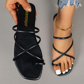 Ljetne ženske papuče za plažu 2022. Modne ravne papuče Sklizalice s četvrtastim prstima Ženske cipele za slobodno vrijeme na otvorenom Zapatos Para Mujer